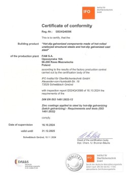 Certyfikat ISO 1461