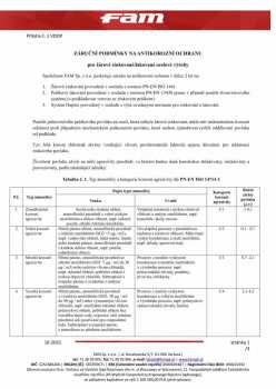 ZÁRUČNÍ PODMÍNKY NA ANTIKOROZNÍ OCHRANU