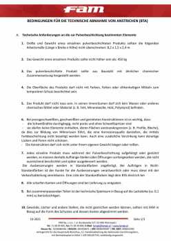 BEDINGUNGEN FÜR DIE TECHNISCHE ABNAHME VON ANSTRICHEN (BTA)