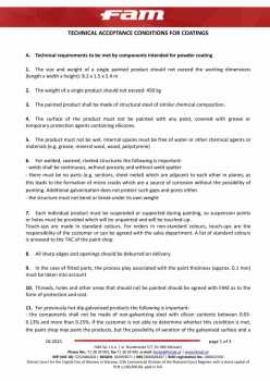 TECHNICAL ACCEPTANCE CONDITIONS FOR COATINGS